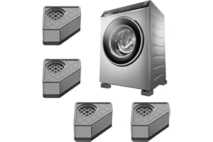 Dsplopk Antivibrationsmatte Waschmaschine,4 Stück Schwingungsdämpfer,Waschmaschine Fußpolster,Anti Rutsc Vibration Dämpfer Pads Fußpolster für Rutschfeste Und GeräUschreduzierende (Grau 4.5cm)