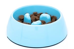 DDOXX Ciotole Anti Ingozzamento per Cani, Antiscivolo | Tanti Colori e Misure | Per Cani Piccoli Medi e Grandi | Ciotola in Melammina | Gatti Cuccioli Ciotolina Cane Gatto Cucciolo | Blu, 140 ml