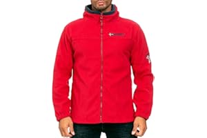 Geographical Norway TAMAZONIE MEN - Spessa E Calda Felpa Da Uomo Con Chiusura A Zip - Giacca Invernale Calda Da Uomo - Felpa A Maniche Lunghe Foderata - Maglione Comfort All'aperto NERO
