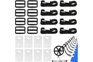 ADDLIVE Haltebänder Poolfolie, 8-er Set Befestigungsbänder und Klammern, Haltebänder Solarfolie, Haltebänder für Solarplane, Befestigungsbänder Pool, Haltebänder für Poolfolie Poolabdeckung