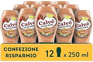 Calvé Salsa Rosa, 12 Pezzi da 250 ml, Salsa con Pomodorini Freschi Italiani, Ideale per Party e Buffet, Senza Coloranti e Conservanti, Senza Glutine, Vegetariano