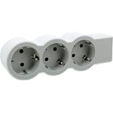 LEGRAND Power Strip, 3 Outlets, s/Cable, White/Light Grey 694573 | Power Strip, Power Strip with 3 Outlets, Cordless, White/L