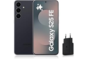 Samsung Galaxy S25 FE, Smartphone Android 5G avec Galaxy AI, 256 Go, Chargeur secteur rapide 25W inclus, Smartphone déverrouillé, Noir Absolu, Version FR