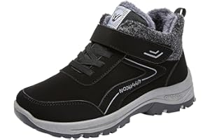 GENERISCH Chaussures d'hiver pour femme - Imperméables - Chaussures de neige - Doublées - Chaussures de randonnée - Antidérapantes - Chaussures d'extérieur à enfiler - Chaussures de sport - Chaussures de