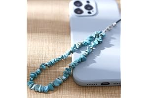 Duories Chaîne de téléphone portable en cristal naturel gradient - Dragonne universelle pour téléphone portable - Breloque pour téléphone portable - Chaîne de téléphone portable - Bijou de téléphone