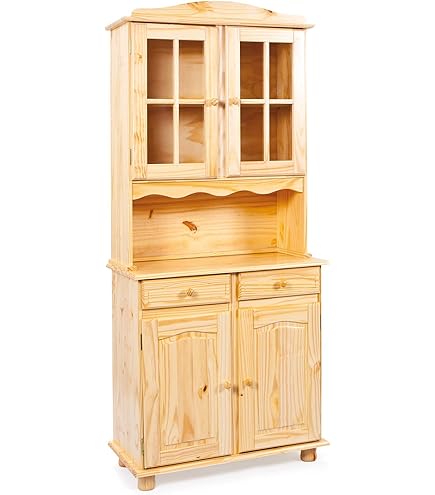 Vitrine Buffet Shabby Chic Style Rustique - Palazzo INT - Bois Multicolore - 183cm