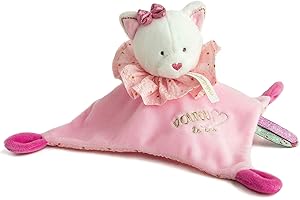 DOUDOU ET COMPAGNIE - Doudou Chat Plat Attrape-Rêves - Chat Rose - Boîte Cadeau - 20 cm - Doux et Réconfortant - Idée Cadeau de Naissance Filles & Garçons - Garantie Doudou Perdu - DC3538