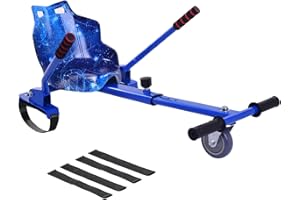 TRIOBLADE Hoverkart Galaxy Kart Attachment Adjustable Hoverboard Seat Go Kart Racer Frame Fits All Hoverboards Sizes - 6.5", 8" and 10",Pink/Blue/Purple (Galaxy Blue)