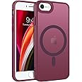 BENTOBEN for iPhone 7/8/SE 3/2 (2020/2022) Magnetic Case [Compatible with MagSafe], Translucent Matte Back Anti-yellow Slim Soft TPU Shockproof Women Men Protective Cover for iPhone 7/8/SE, Burgundy