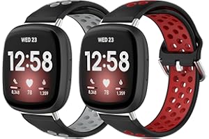 BDIG 2 Pezzi Cinturino per Fitbit Versa 3, Braccialetto Fitbit Sense Cinturino in Silicone Colorato di Ricambio Anti-Perso Progettato Accessori Tracker per Fitbit Sense/Versa 3