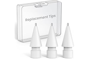Delidigi Pointes pour Apple Pencil 1ere & 2e génération, Apple Pencil Pro & USB C [Lot de 3] Pas d'usure du Stylo de Contrôle Précis à Pointe Fine comme des Pointes de Rechange pour iPencil
