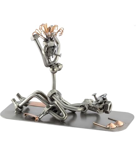 Steelman24 I Omini di Viti Veterinario con Piastra di Incisione Personale I Idee Regalo Originale I Soprammobili in Metallo I Modellino