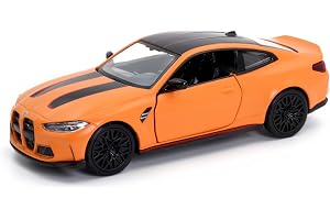 D-Power 1:36 Diecast BMW M4 CSL 2023 – Matte Orange, Pull Back, Collectible Sports Car Model