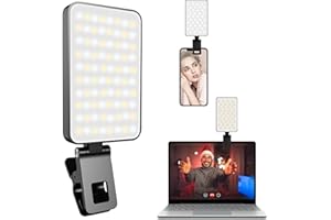 Video Light LED with Clip, Camnoon Selfie Streaming Light with 80 LED Beads, 3000K-6500K, LED light with 5 Modes, 120G Portable Camera Light for Outdoor Mobile/Vlog/Photography/Tiktok