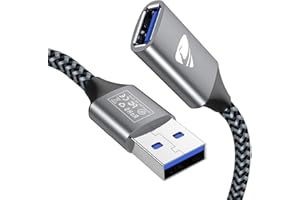 AIONEUS USB 3.0 Extension Cable, 3M USB 3.0 A Male to A Female Nylon Extension Lead High Speed for Hard Drive, Scanner, Card Reader, Keyboard, Printer, Charging Cables