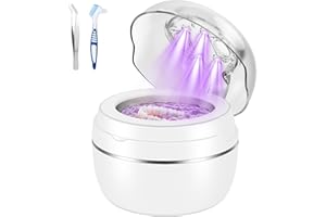 LVYOUIF Ultraschallreinigungsgerät Zahnschiene 50000Hz Ultraschallreiniger mit UV Lampe & 4 Modes, 250ML Ultrasonic Retainer Cleaner Dental Pod für Zahnersatz, Retainer, Zahnbürstenkopf, Schmuck, Weiß