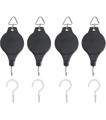 HpLive Pflanzenroller 2 Stück - Einziehbare Pflanzenhänger Für Ampelpflanzen & Vogelhäuser