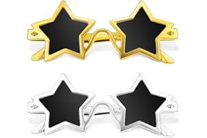 LTMMC 2Pcs Star Shaped Sunglasses, Novelty Party Glasses, Funny Party Sunglasses for Kids and Adults, Star Glasses for Parties and Photo Booth Props