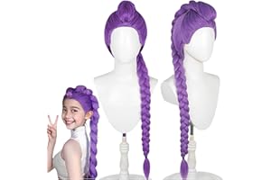 YIGOO Koreanpop Dämon Kostüm Perücke Erwachsene, Hunter Cosplay Costume Wig Kinder, Anime Jäger Popsänger Idol Haarteil Mädchen Kinder für Karneval Halloween Party