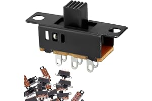 DAOKAI Mini Micro Vippströmbrytare DPDT 6 mm Knapp med skjutreglage 6-polig 3-positions för vertikal panelmontering DC 50 V 0