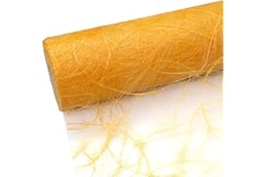 Deko AS GmbH Sizoweb Table Runner in Colour Apricot/Light Orange Table Runner 30 cm Wide 25 Metre Roll + 250 Mini Decorative Diamonds Free (30 cm Wide, Apricot)