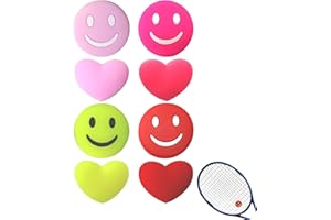 FUGLUS 8 pezzi ammortizzatori da tennis, racchette da tennis, divertenti ammortizzatori a forma di cuore, in silicone, a forma di cuore, per giocatori di tennis, riduce le vibrazioni delle