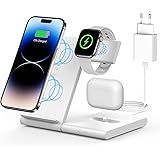 3 in 1 Caricatore Wireless per iPhone 11/12/13/14/XS/X/8 serie, Apple Watch Ultra/8/7/6/SE/5/4/3/2 casa/viaggio/ufficio ricar