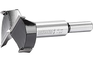 Mollom 1-3/4" (45mm) MèChe Forstner Pour Travail Du Bois PréCis Avec Carbure Yg8 Durable D'Une éPaisseur De 2,0 Mm, IdéAle Pour Le Bois Dur, Le Plastique, Le Contreplaqué