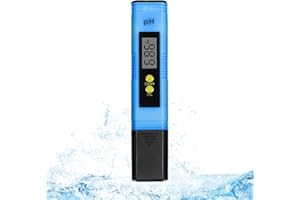 Okaywork pHmetro - Misuratore pH, pHmetro con display LCD, misuratore di durezza dell'acqua pH per acqua potabile/piscina/acquario, alta precisione, intervallo di misurazione 0,00-14,00. (Blu)