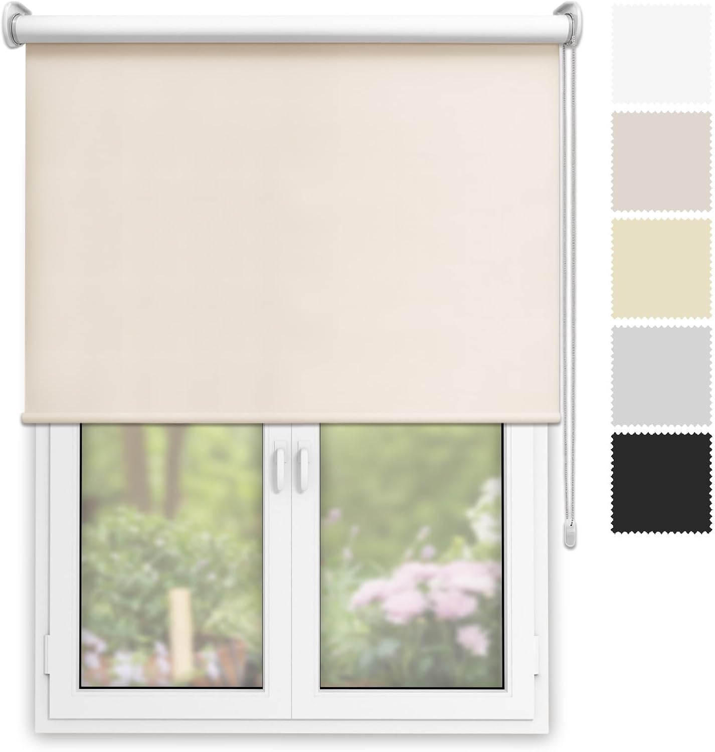 DECORESTOR Estor Enrollable Opaco Térmico a Medida 220 x 160 - Arena - Persiana Blackout para Ventanas y Puertas - Interior y Exterior - Bloquea 100% Luz y Aisla Temperatura - Ideal en Pared o Techo