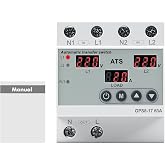 Jadeshay Automatic Transfer Switch, 2P 63A 220V ATS Automatic Switch Dual Source LCD Digital Current Voltage with Overvoltage