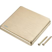 Sourcing Map Interruptor De Luz Para Pared, Interruptor Basculante, Botón De Encendido/apagado, 1 Banda, 2 Vías, Tono Dorado, 250 V, 10 A, 86 Mm X 86 Mm