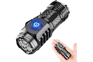 DONGTATA Trzyoki potwór latarka przenośna mini latarka pięć trybów super jasna latarka ręczna ładowalne latarki wysokie lumenów lampa błyskowa wodoodporna latarka kieszonkowa