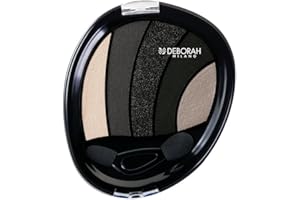 DEBORAH Perfect Smokey Eye Palette N.03, 5 Odcienie Cienia Współrzędne Dla Smokey Eye Idealne, Miękka Tekstura I Intensywny Kolor, Czarny Smokey