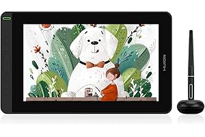 HUION Kamvas 12 Tableta Grafica con Pantalla, Tableta Gráfica de Dibujo de 11,6" con Pantalla, 8 Teclas Express, Lápiz sin Batería con Inclinación de ± 60°, con Soporte Ajustable, para Android