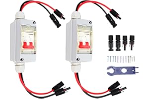 VINGVO Circuit Breaker, 2PCS 32A 500V Circuit Breakers, Pv Combiner Box Dc Isolator, MCB 2P Solar Current Sink Load Switching Air Switch with IP65 Waterproof Distribution Box for Solar Panel System