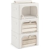 Unycos Clothes Storage Boxes【24L/66L】Bags with Sturdy Iron Structure, Reinforced Handles and Transparent Window (Iron Rod Gre