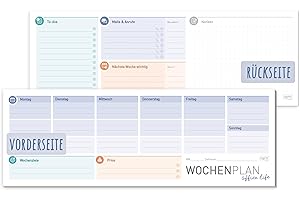 ‎HÄFFT Häfft® Wochenplaner Block quer ohne festes Datum "Office Life" 50 Blatt - Terminplaner undatiert mit To-do-Liste, Zielen & mehr - nachhaltig & klimafreundlich