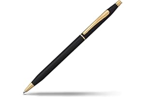 CROSS Klasyczny długopis Century, klasyczny, czarny, z terminami pozłacanymi 23-karatowym złotem, w zestawie pudełko prezentowe premium, średni długopis do wielokrotnego napełniania