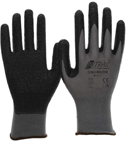 12 Paia Guanti In Nylon, A Scelta Misura 7 Fino A 11, Nero, Bianco - Foto 4