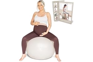 BABYGO Ballon d'exercice Enceinte Ball Bureau Enceinte Yoga Pezziball | Comprenant Un Livre de Grossesse pour l'accouchement et la Remise en Forme