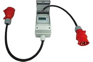NWP 16A 400V CEE Adapter - mobiler digitaler Stromzähler - geeicht - (mit Reset) IP44-3-phasig