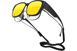 Goiteia Oversized Night Driving Over Glasses for Women Men,Effectively Anti Glare from Oncoming Headlights,Ultra Light,Polarized UV 400 Protection