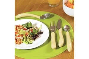 PERFORMANCE HEALTH Homecraft, repas, couverts ergonomiques, cuillère, gauchers, droitiers, personnes âgées, ayant une force réduite dans les mains, facilite la préhension, favorise l'autonomie, acier inoxydable.