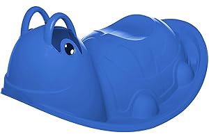 MARKO Kids Plastic Seesaw Outdoor Garden Rocker Turtle Character Childrens Toys Play (Blue)