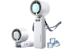 Joytential Turbo Bärbar handfläkt, kylfunktion, USB-uppladdningsbar fläkt, 1-100 hastighetsjusterbara, kylbar hopfällbar fläk