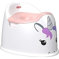 Fisher-Price GCJ73 - Einhorn-Töpfchen, Toilettentrainer mit integriertem Spritzschutz für Kleinkinder, weiß