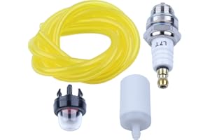 HAISHINE Primer Bulb Fuel Hose Line Filter Spark Plug Kit for Husqvarna Craftsman McCulloch Chainsaw Brushcutter Trimmer Strimmer Blower