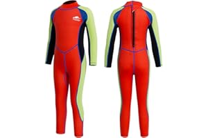 ‎GOGOKIDS Gogokids Neoprenanzug Kinder Lang, 2,5mm Neopren UV-Badeanzug Rückenreißverschluss, Thermo Neoprenanzüge für 3-10 Jahre Mädchen Jungen zum Schwimmen, Surfen, Tauchen