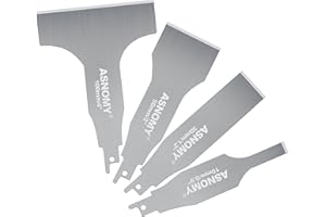 ASNOMY 4 x elektryczny skrobak, skrobak elektryczny, wielofunkcyjny skrobak do piły szablastej, skrobak ze stali nierdzewnej, narzędzia do czyszczenia płytek do podłóg betonowych, ścian, usuwania rdzy